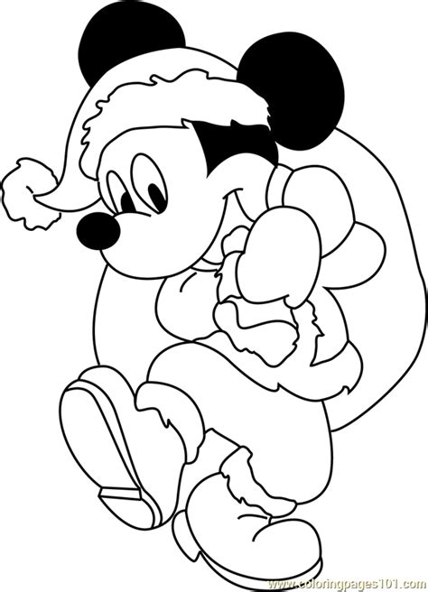 christmas mickey mouse coloring page  kids  christmas cartoons