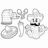 Coloring Cinco Mayo Pages Mexican Surfnetkids sketch template
