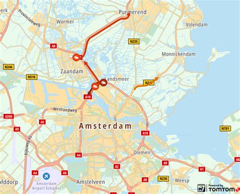anwb verkeersinformatie  twitter de  amsterdam zaanstad  dicht door een ongeluk op de