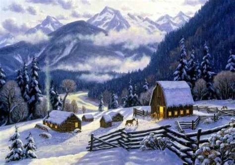 winter   mountains  pieces  images winter scenes winter art farm scenery