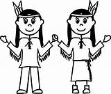 Coloring Indian American Two Girls Wecoloringpage sketch template