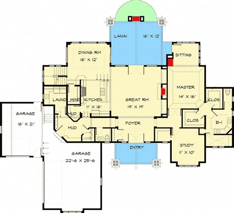 stunning craftsman home plan  main floor master suite ced floor plan main leve