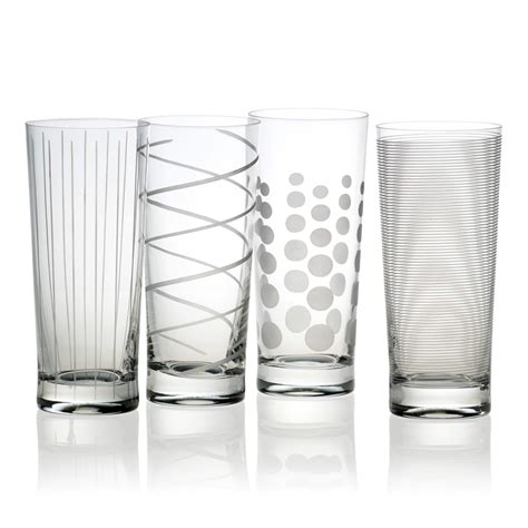 Highball Glasses Drink Kitchen Bar Wedding Glassware Set 4 Dishwasher
