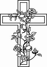 Crosses Cross Roses Flowers Drawing Monuments Getdrawings sketch template