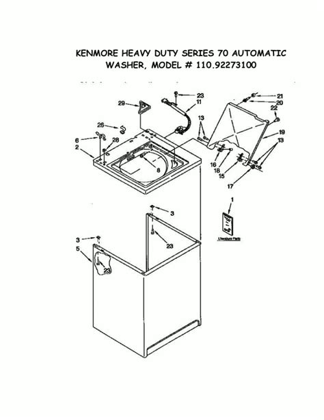kenmore washer parts manual  model