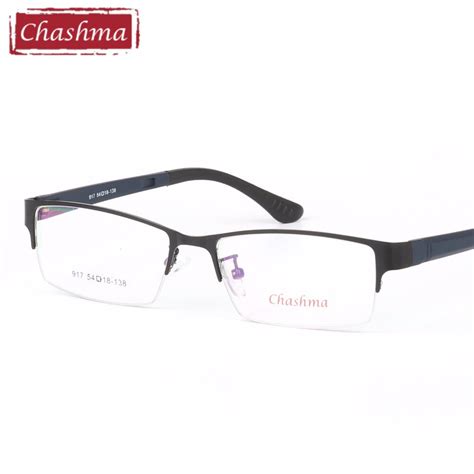 chashma brand half frames eye glasses alloy glasses frame men oculos de