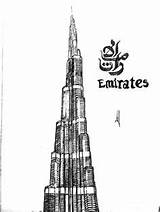 Khalifa Dubai Drawing Sketch Burj Drawings Tower Draw Sketches Architecture Kids Event Pencil Poster Towers Coloring Choose Board Great sketch template