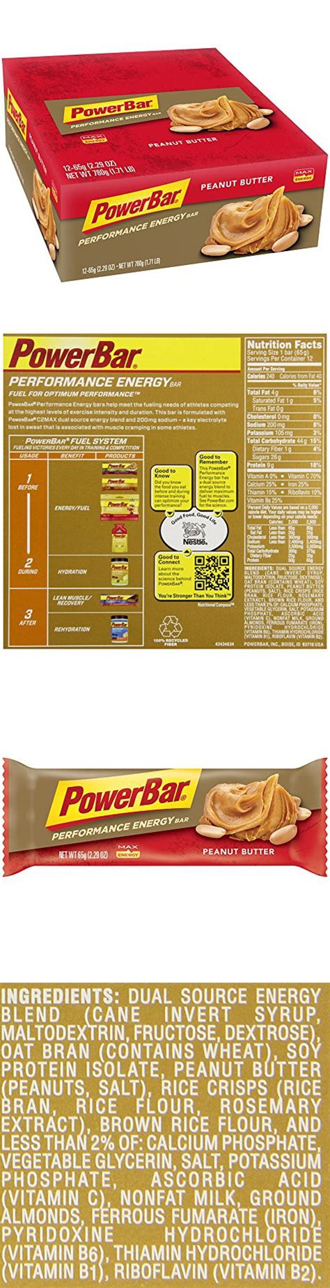 powerbar performance energy bar peanut butter  ounce bars pack