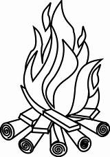 Firewood Clipart Camping Coloring Pages Camp Parties Dinner Simple sketch template