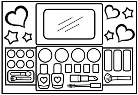 makeup tools coloring page  printable coloring pages  kids