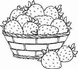 Basket Coloring Strawberry Strawberries Pages sketch template