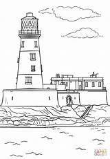 Lighthouse Hatteras Longstone Budynki Latarnia Morska Drukuj sketch template