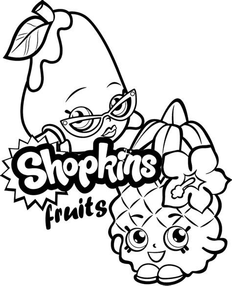 shopkins fruits coloring page  kids