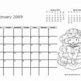 Strawberry Shortcake Calendar Coloring February 2009 Print Click sketch template