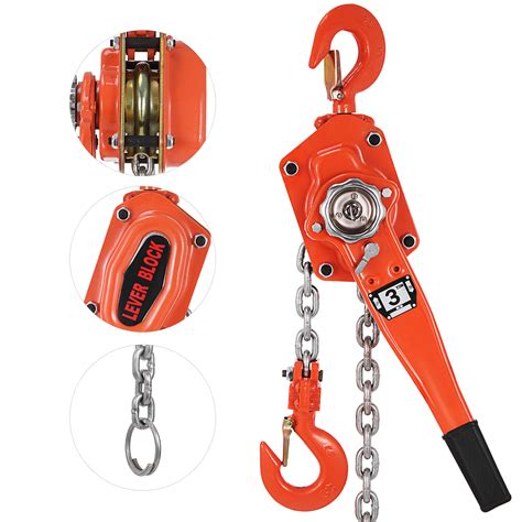 ton ft ratcheting lever block chain hoist puller pulley heavy duty  ebay