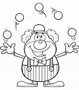 Coloring Circus Clown Juggling Balls Pages Tent Smiling Printable sketch template