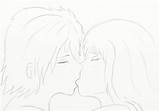 Kissing sketch template