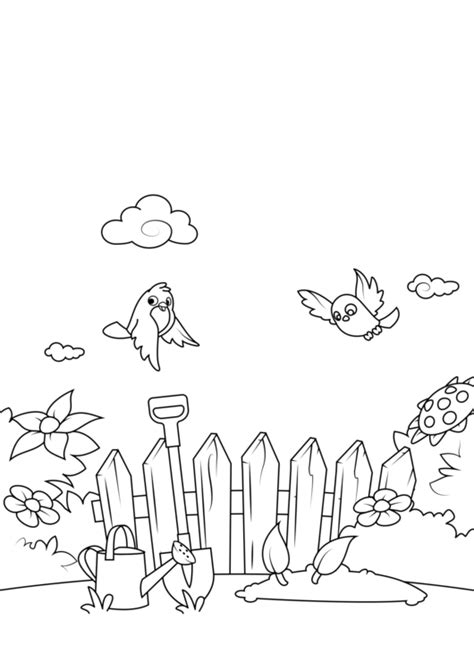 coloring page spring   garden  printable coloring pages
