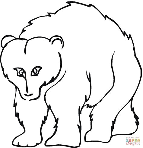 side face grizzly bear coloring pages