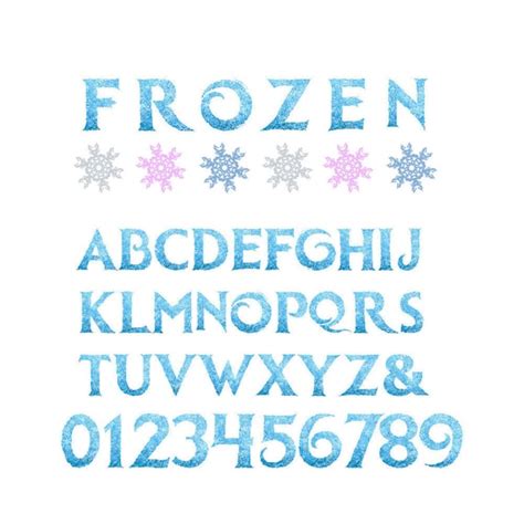 frozen alphabet clipart printable frozen letters etsy