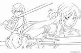 Asuna Kirito sketch template