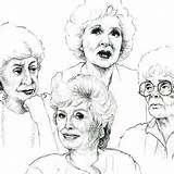 Golden Girls Coloring Book Cards Greeting Set Being Thank Friend Illustrated Etsy sketch template