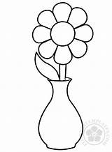 Vase Flower Coloring Inside Flowers Templates sketch template