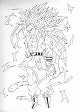 Ssj5 Goku Pages Coloring Sketch Fanart Template sketch template