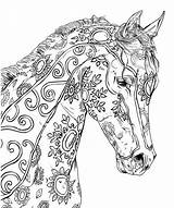 Coloring Mandala Horse Pages Colouring Printable Horses Adult Online Template sketch template