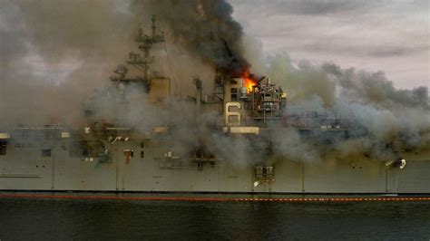 sailor investigated  possibly starting fire  navy ship uss