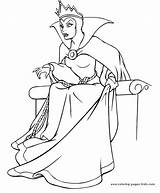 Coloring Queen Evil Pages Color Snow Disney Dwarfs Seven Popular sketch template