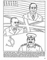 Stalin Roosevelt Coloring sketch template