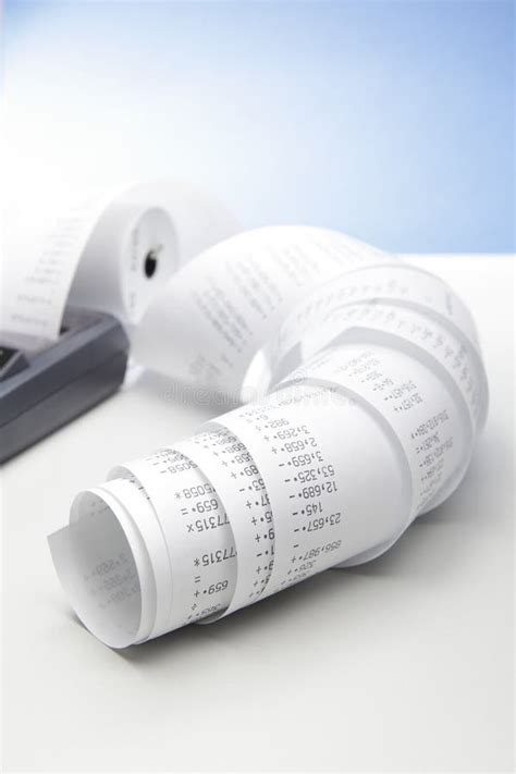 calculator tape stock image image  paperwork number