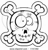 Skull Clipart Cartoon Crossbones Coloring Silly Faced Vector Thoman Cory Outlined Royalty 2021 sketch template