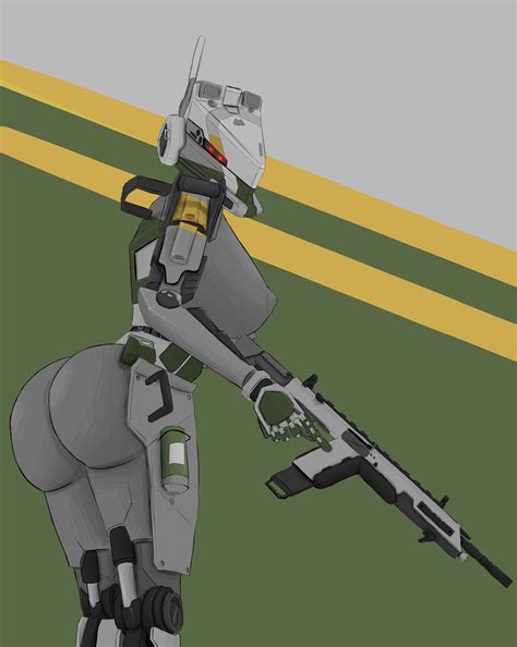Rule 34 D34h Gun Presenting Hindquarters Robot Robot Girl Spectre