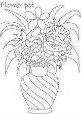Flower Pot Drawing Coloring Flowers Printable Pages Kids Line Pots Sketches Colour Drawings Vases Painting Print Getdrawings Vase Easy Works sketch template