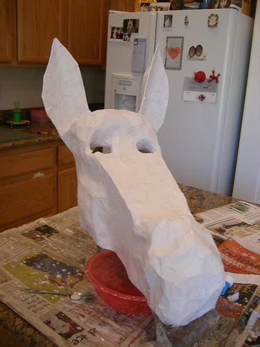 donkey mask paper mache    paper mache donkey mask flickr