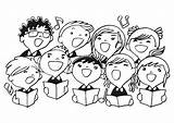 Kinderchor Malvorlage Choir Past Participle Große Child sketch template