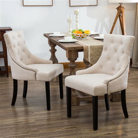 fabric dining chairs set  leisure padded chair  armrestblack solid wooden legs grey