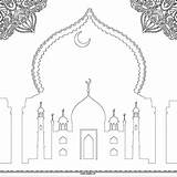 Adabi Colouring Mosque Printable sketch template