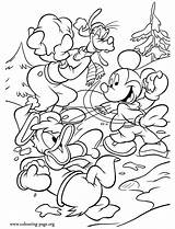 Mickey Coloring Mouse Donald Duck Goofy Pages Disney Fun Winter Friends Printable Having Print Colouring Plays 9e99 Snow War Color sketch template