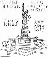 Liberty Statue Coloring Pages Kids Drawing Getdrawings Island Print sketch template