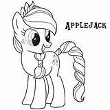 Coloring Little Pony Pages Friendship Magic Frienship Applejack sketch template