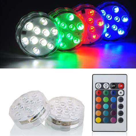 leds rgb led underwater light pond submersible ip waterproof swimming pool light battery
