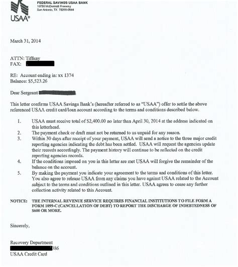 settlement letter  usaa savings bank client saved