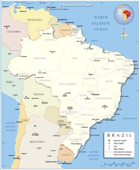 brazil serie  map brazil physical map