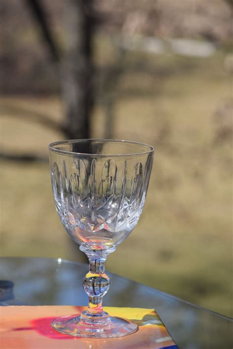 4 Vintage Etched Crystal Wine Glasses Royal Brierley Crystal 1970 S