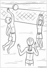 Volleyball Beach Pages Play Coloring Summer Kids Color sketch template