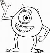 Mike Wazowski Monsters Inc Coloring Drawing Pages Draw Easy Characters Monster Drawings Cartoon Ink Disney Printable Step Dibujos Print Scary sketch template