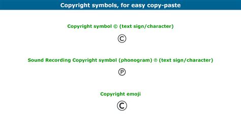 copyright symbols   p easy copy paste